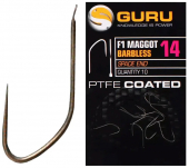 Крючки безбородые Guru F1 Maggot Hook Barbless Size 14 10шт