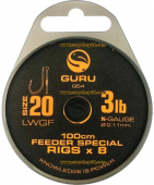 Готовый поводок Guru LWGF Feeder Special Rig Size 20/3lb 8шт 100см