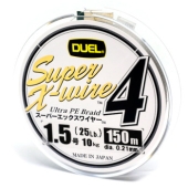 Шнур Duel Super X-Wire 4 150m 0.21mm 10kg Silver #1.5 (H3583-S)