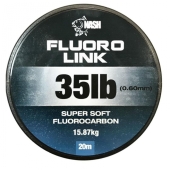 Поводочний флюрокарбоновий матеріал Nash Fluorolink Super Soft Fluorocarbon 25lb 0.50mm 20m 