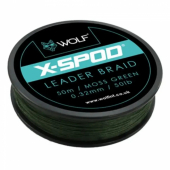 Шок лидер Wolf X-SPOD Braided Shockleader Green 0,32mm 50lb/50m Green 0,32mm 50lb 50m
