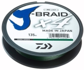 Шнур Daiwa J-Braid X4E 135m (Dark Green) 0.07mm 5.5lb/2.6kg (арт.887721352413)