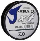 Шнур Daiwa J-Braid X4E 270m (Dark Green) 0.21mm 27lb/12.4kg