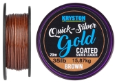 Шоклидер Kryston Quicksilver Gold Coated Shock Leader/Hook link 20m 25lb ц:gravel brown (арт.887783260041)