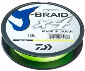 Шнур Daiwa J-Braid X4E 135m (Yellow) 0.07mm 5.5lb/2.6kg (арт.887721352412)