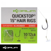 Готовый поводок Korum Big Fish Hair Rigs W/Quickstops 38cm Size 8 8шт