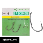 Крючки безбородые Korum Specimen Hooks Barbless Size 10 10шт