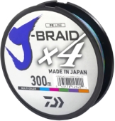 Шнур Daiwa J-Braid X4E 300m (Multi Color) 0.15mm 15lb/6.9kg 