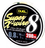 Шнур Duel Super X-Wire 8 200m #1.0/0.17mm 20lb/9.0kg к:5 color 