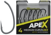 Крючок карповый RidgeMonkey Ape-X Medium Curve 2XX с бородкой #4 (10 шт/уп)