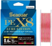 Шнур Seaguar Grandmax PE x8 Lure Edition 150m (red/lime green) #0.8/0.148mm 18lb/8.2kg 