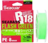 Шнур Seaguar R18 Seabass PE x8 150m (flash green) #0.6/0.128mm 11lb (арт.887744550033)