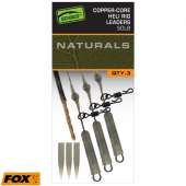 Готовая оснастка Fox Edges Naturals Copper-Core Heli Rig Leaders 50lb 75cm x3