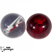 Стеклянная бусина для дрошота Rage SP Clear and red glass beads 6mm