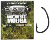 Крючок Gardner Covert Continental Dark Mugga hooks barbed #6 (20шт)