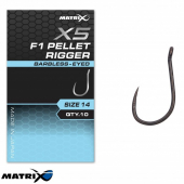 Крючки безбородые Matrix X5 F1 Pellet Rigger Eyed Hooks Barbless Size 12 10шт