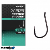Крючки Matrix X3B Feeder Rigger Eyed Hooks Barbed Size 16 10шт