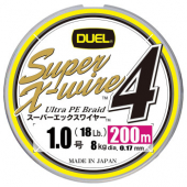 Шнур Duel Super X-Wire 4 200m 0.17mm 5Color Yellow Marking #1.0