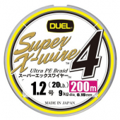 Шнур Duel Super X-Wire 4 200m 0.19mm 9kg 5Color Yellow Marking #1.2 (H3591N-5CR)