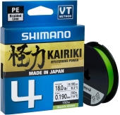 Шнур Shimano Kairiki 4 PE (Mantis Green) 150m 0.16mm 8.1kg