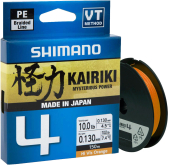 Шнур Shimano Kairiki 4 PE (Hi-Vis Orange) 150m 0.06mm 4.4kg