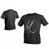 Футболка Gamakatsu черная TREBLE HOOK T-SHIRT WH M (34547)