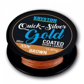 Шок-лидер  KRYSTON Quicksilver Gold Coated Shock Leader/Hook link 35 lb, 20 м Gravel Brown (арт.909935253)