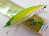 Воблер Megabass GREAT HUNTING 50 FLAT SIDE (F) col. GHOST PEARL LIME