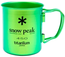 Кружка Snow Peak MG-043GR-US Titanium Single Wall 450ml ц:green 