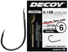 Крючок Decoy K-105 Live Bait Light #10 (12 шт/уп)