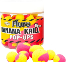 Поп-ап Dynamite Baits Krill &amp; Banana Fluro Two Tone Pop-Ups 15мм 1банку