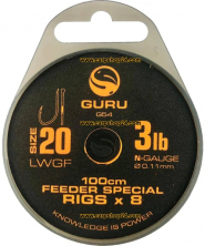 Готовый поводок Guru LWGF Feeder Special Rig Size 20/3lb 8шт 100см