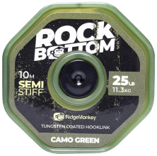 Поводковый материал RidgeMonkey Connexion Rock Bottom Tungsten Semi Stiff Coated Hooklink Camo Green 10m 25lb