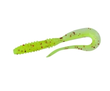 Твістер Keitech Mad Wag Mini 3.5&quot; Chartreuse Red Flake 