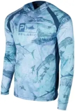 Реглан Pelagic Vaportek Hooded Fishing Shirt M к:blue 