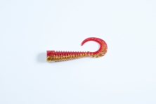 Силиконовая приманка ZEAKE S-GRAVITYY WORM CURLY TAIL 3&quot; #SGW3C001 RED KING GOLD GLITTER