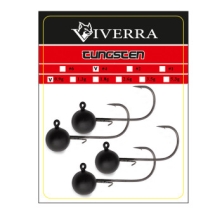 Джигголовка вольфрам Viverra 0,9g #4 Black (4шт) (132TBJ04)