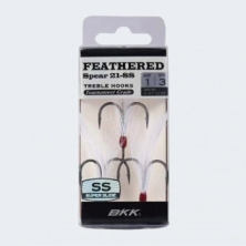 Тройник BKK Feathered с пером white 21-SS #8 (A-ET-6180)
