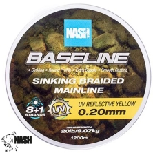 Шнур Nash Baseline Sinking Braid UV Yellow 30lb 0.28mm 600m 1шт