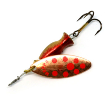 Блесна вращающаяся Mepps Aglia Long Heavy №2 cuivre red dots 16g (Ы001987)