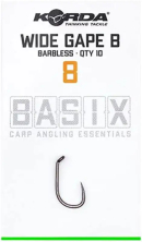 Крючок карповый Korda Basix Wide Gape Barbless #8 (10 шт/уп)