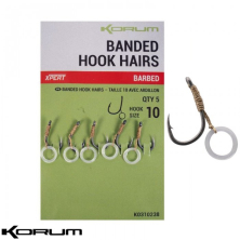 Готовая оснастка Korum Banded Hook Hairs Barbed Size 8 5шт