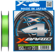 Шнур YGK X-Braid Braid Cord X4 150m #1.5/0.205mm 25lb/11.2kg