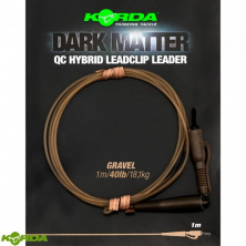 Готовая оснастка Korda Dark Matter Leader QC Hybrid Clip Gravel 40lb/18,20kg 1m