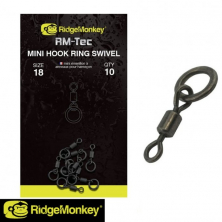 Мини вертлюг с кольцом Ridge Monkey Mini Hook Ring Swivel Size 18 10шт