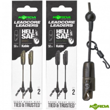 Готовый поводок Korda Kable Leadcore Leader Heli Safe Gravel 50cm 2шт