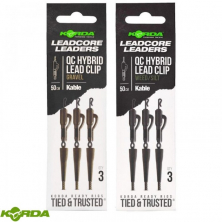 Готовый поводок Korda Kable Leadcore Leader Hybrid Lead Clip QC Gravel 50cm 3шт