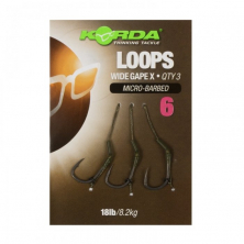 Готовый поводок Korda Loop Rigs DF Wide Gape X 18LB/Size 6 3шт