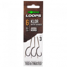 Готовый поводок Korda Loop Rigs Klor 30LB/13kg Size 4 3шт