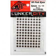 Глаза Lunker City Real Fish Eyes 3D 5mm 108шт. #Silver (LC10060)